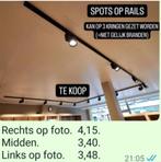 SPOTS OP RAILS, Ophalen, Zo goed als nieuw, Plafondspot of Wandspot