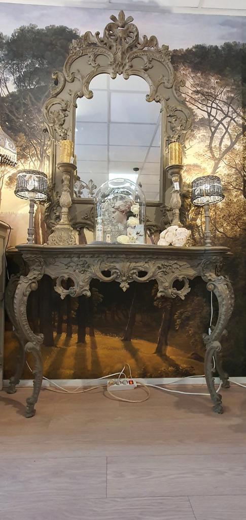 Prachtige Baroque rococo console met spiegel., Huis en Inrichting, Tafels | Kaptafels, Ophalen