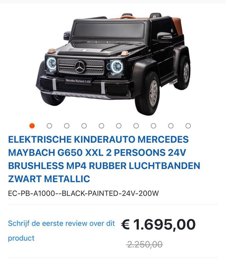 Elektrische kinderauto Mercedes Maybach 650 XXL, Kinderen en Baby's, Speelgoed | Buiten | Accuvoertuigen, Zo goed als nieuw, Ophalen of Verzenden