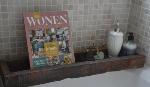 Badbrug / Opbergbak - Oud Hout - uniek stoer landelijk, Huis en Inrichting, Badkamer | Complete badkamers, Zo goed als nieuw, Met bad