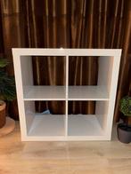 Moderne witte open kast in hoogglans (4 vakken), Ophalen, Zo goed als nieuw, Minder dan 150 cm, Minder dan 100 cm