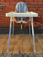 Hoge kinderstoel met blad, wit/zilverkleur, Kinderen en Baby's, Kinderstoelen, Ophalen, Gebruikt