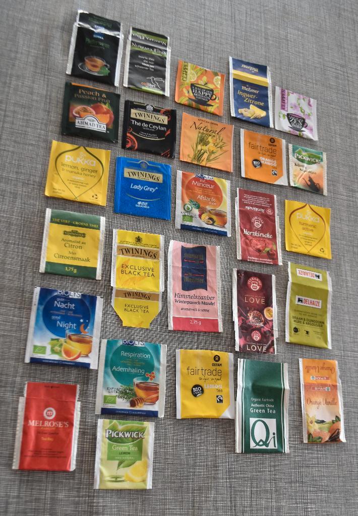 41 sachets de thé différents (2 scans), Hobby & Loisirs créatifs, Sachets de thé, Sachet(s) de thé, Enlèvement ou Envoi
