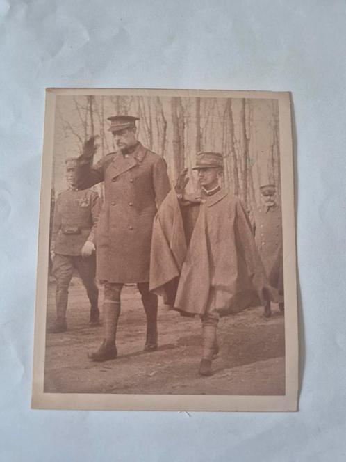 Persfoto Victor Emanuel III met koning Albert I van België, Verzamelen, Militaria | Tweede Wereldoorlog, Ophalen of Verzenden