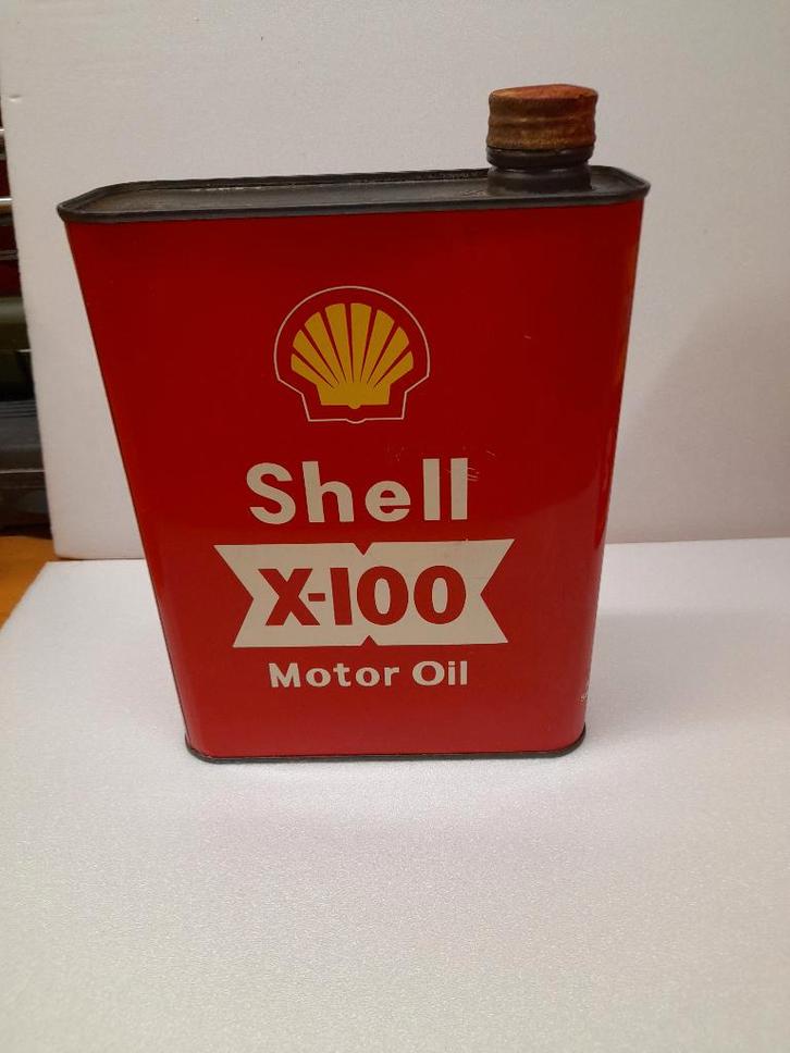 oud, leeg oliekannetje, omhulsel x-100 motorolie, Verzamelen, Merken en Reclamevoorwerpen, Gebruikt, Overige typen, Verzenden