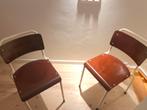 Vintage ‘Gispen 106’ stoelen TU Delft - 8 stuks, Ophalen, Gebruikt, Bruin, Metaal