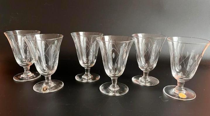 6 vintage glaasjes Verreries Doyen, Antiek en Kunst, Antiek | Glaswerk en Kristal, Ophalen of Verzenden