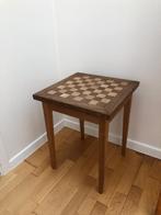 Tafeltje met dampatroon of schaakbord hout vierkant, Huis en Inrichting, Tafels | Bijzettafels, 55 tot 75 cm, Gebruikt, 45 tot 60 cm