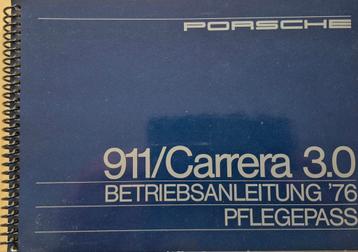 Porsche 911,  Carrera 3.0 ongebruikt instructieboekje 1976. beschikbaar voor biedingen