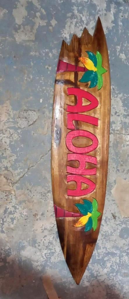 plaque murale 50 cm aloha en bois d albesia, Maison & Meubles, Accessoires pour la Maison | Décorations murale, Neuf, Enlèvement ou Envoi