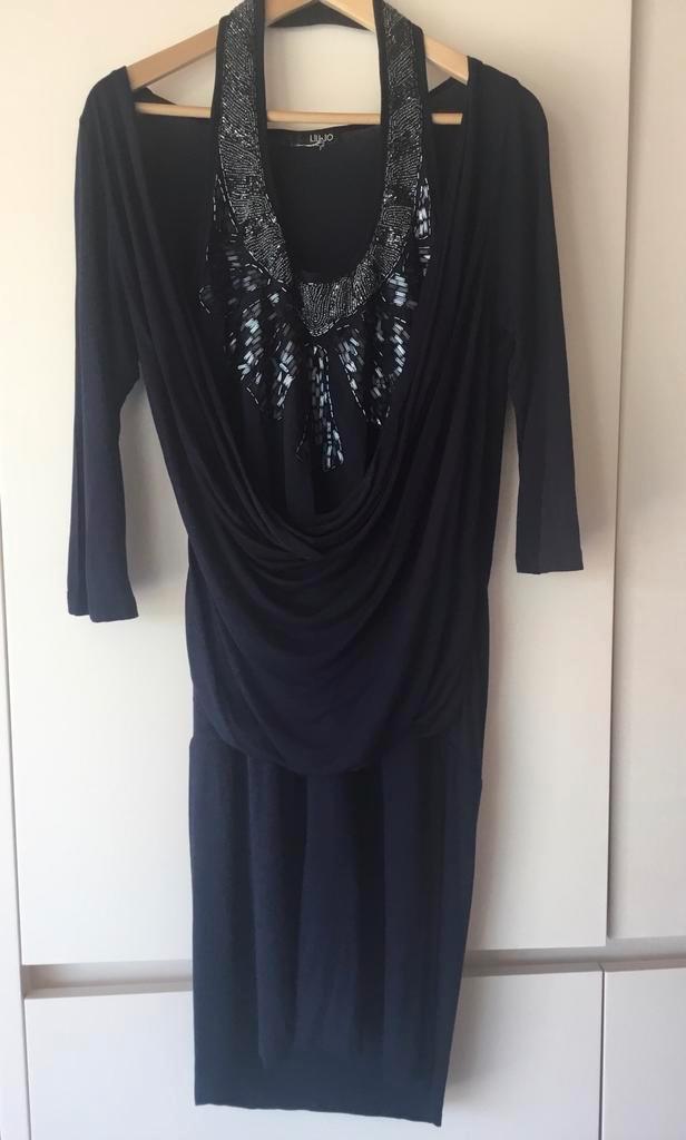 Liu Jo donkerblauwe jurk Medium, Kleding | Dames, Jurken, Zo goed als nieuw, Maat 38/40 (M), Blauw, Boven de knie, Ophalen of Verzenden