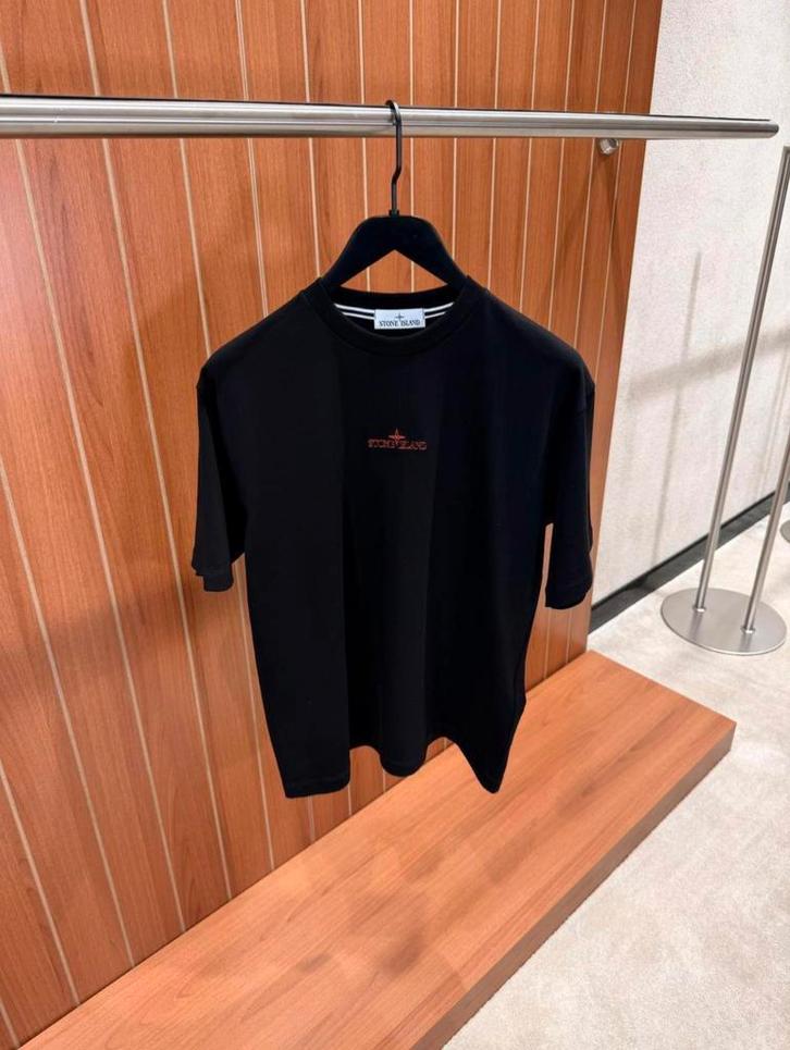 Stone Island T-shirt — Zwart, Kleding | Heren, T-shirts, Nieuw, Overige maten, Zwart, Ophalen of Verzenden