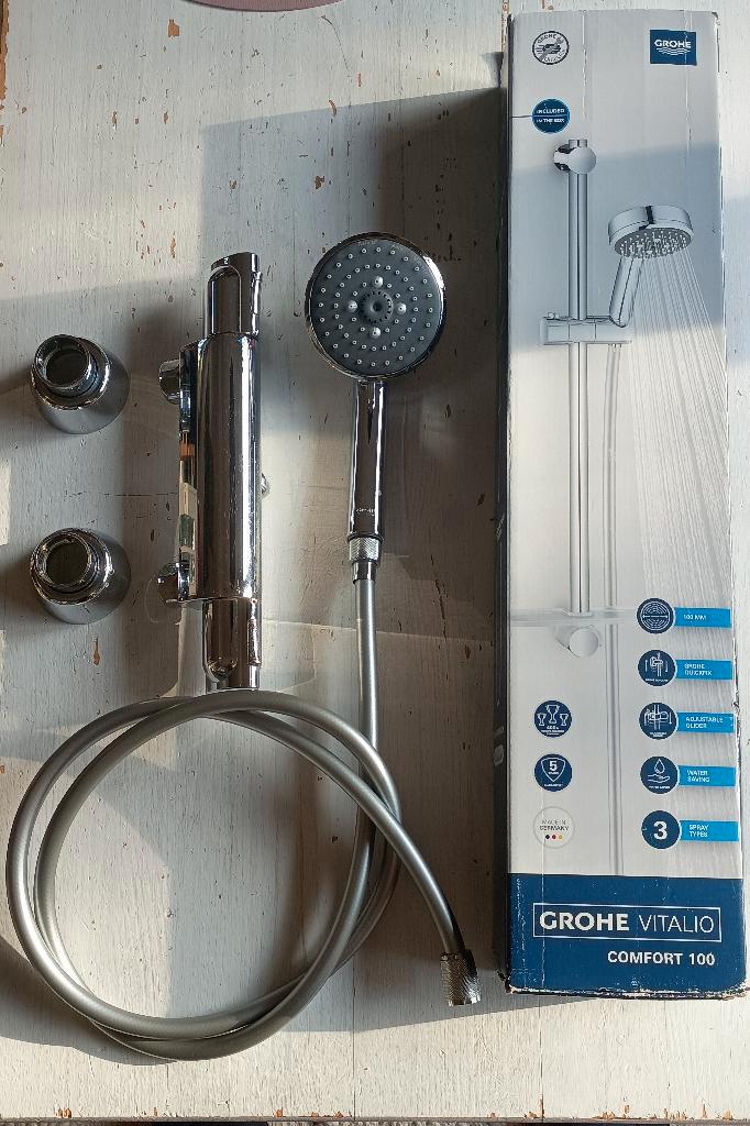 Complete Grohe Doucheset Vitalio 100 + Grohtherm 2000, Doe-het-zelf en Bouw, Sanitair, Gebruikt, Douche, Chroom, Ophalen of Verzenden
