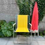Vintage plooibare kampeerstoel / tuinstoel / strandstoel, Lerolin, Gebruikt, Aluminium, Ophalen of Verzenden