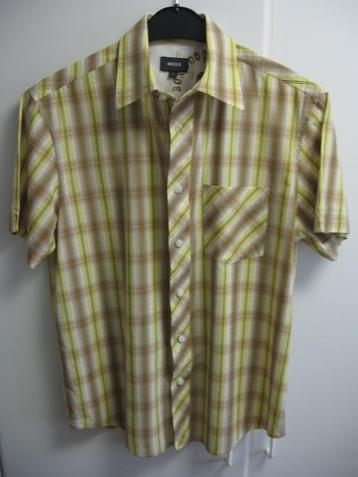 Geel/wit/ beige ruitenhemd met korte mouwen van Mexx, S.