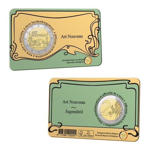 2 euro Belgie 2023 - Art Nouveau NL (BU in CoinCard), Postzegels en Munten, Munten | Europa | Euromunten, Setje, 2 euro, België