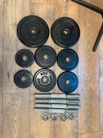 Verstelbare halterset gietijzer Dunlop – 20kg totaal, Sport en Fitness, Fitnessmaterialen, Ophalen, Zo goed als nieuw, Halterset