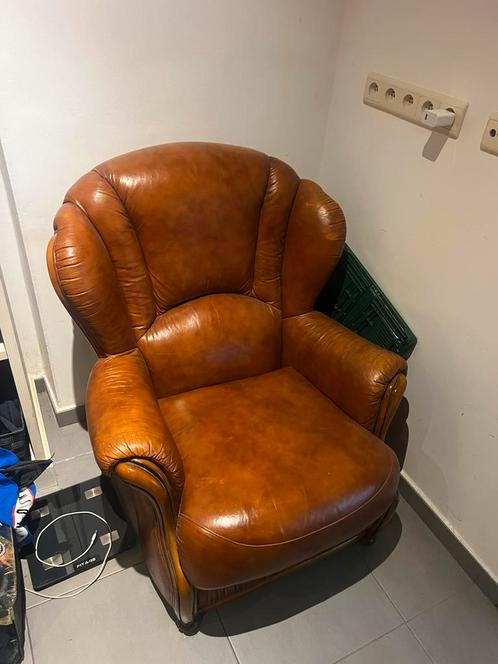 Zetel+ 3zitsbank, Huis en Inrichting, Zetels | Zetels, Leer, Ophalen