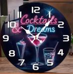 Horloge murale ronde en bois Cocktails & Dreams (25cm), Enlèvement ou Envoi, Neuf, Horloge murale