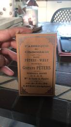 Rare boîte carton cacao chocolat gustave péters liege, Collections, Boîte en métal, Comme neuf