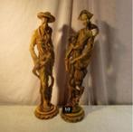 2 Belles statues orientales anciennes - Homme et Femme - 46c, Collections, Statues & Figurines, Comme neuf, Humain, Enlèvement ou Envoi