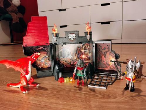 Playmobil speelbox met ridders en draak, Kinderen en Baby's, Speelgoed | Playmobil, Gebruikt, Complete set, Ophalen of Verzenden