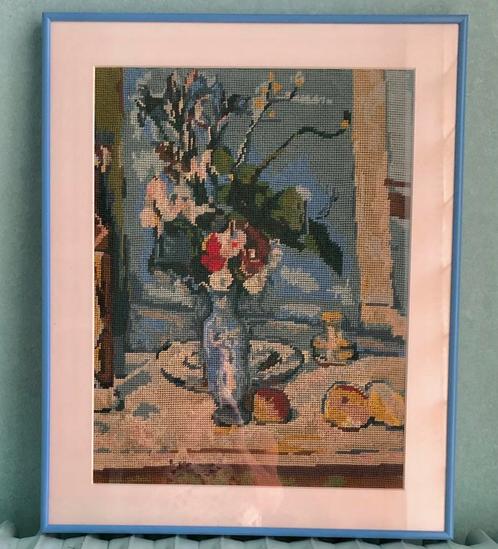 Tableau brodé fleurs Van Gogh, Antiquités & Art, Art | Peinture | Classique