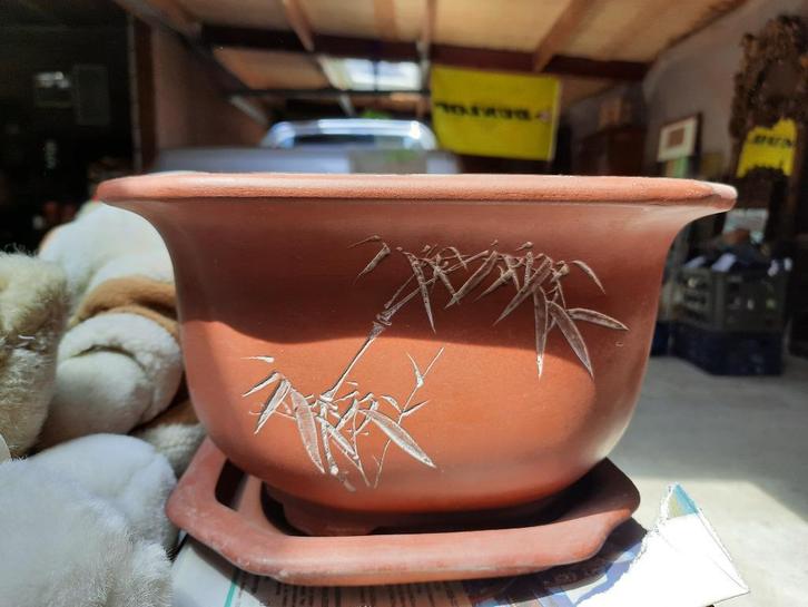 Aardewerk pot met schaal, Antiek en Kunst, Antiek | Keramiek en Aardewerk, Ophalen of Verzenden