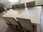 Eettafel met eventueel stoelen, dringend wegens verhuis, Maison & Meubles, Comme neuf, 100 à 150 cm, Rectangulaire, Enlèvement