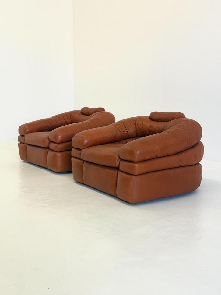 Straccio Fauteuils De Pas, D’Urbino en Lomazzi voor Zanotta, Huis en Inrichting, Fauteuils, Zo goed als nieuw, Leer, 100 tot 125 cm