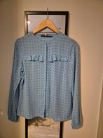 Blauwe blouse met zwarte stippen maat 38, Ophalen, Gedragen, Maat 38/40 (M)