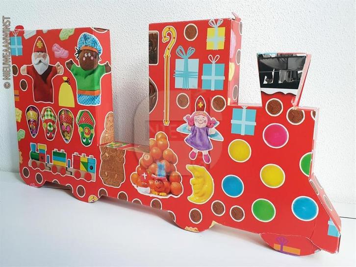 Authentieke XL HEMA decoratieve trein karton - 75cm, rood, Diversen, Sinterklaas, Verzenden