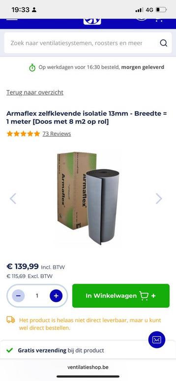 Armaflex 6 dozen te koop aan €80/rol beschikbaar voor biedingen