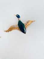 Carven - Broche vintage en forme d'oiseau, Bijoux, Sacs & Beauté, Broches, Autres matériaux, Avec cristal, Utilisé, Enlèvement ou Envoi
