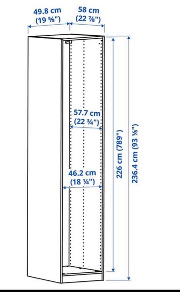 IKEA PAX kledingkast wit – 5058237 cm – met deur en 3 lades beschikbaar voor biedingen