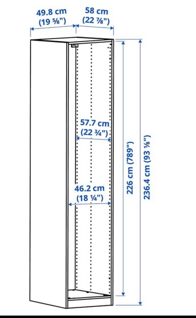 IKEA PAX kledingkast wit – 5058237 cm – met deur en 3 lades, Doe-het-zelf en Bouw, Raamkozijnen en Schuifdeuren, Gebruikt, Ophalen