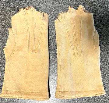 Mitaines en tissu jaune fourrées, vintage, Sans, Porté, Taille 38/40 (M), Gants