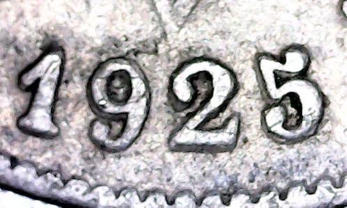 Variété 10 cts 1925 NL Belgique double date (25), Timbres & Monnaies, Monnaies | Belgique, Monnaie en vrac, Métal, Envoi