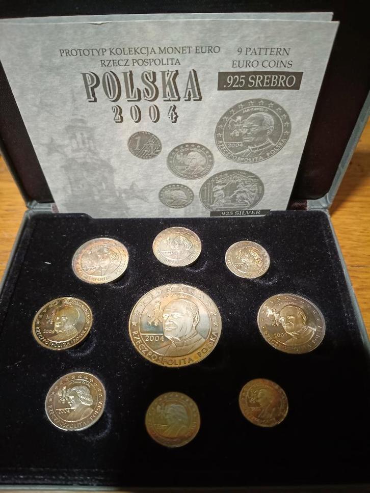 Zilveren euro munten Polen prototyp 2004, Postzegels en Munten, Munten | Europa | Niet-Euromunten, Setje, Polen, Zilver, Ophalen of Verzenden