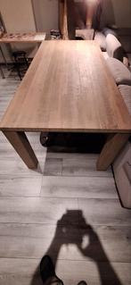 Eettafel , massief acacia , 220x100x78. Toonzaalmodel, Huis en Inrichting, Ophalen, 200 cm of meer, Zo goed als nieuw, Vijf personen of meer