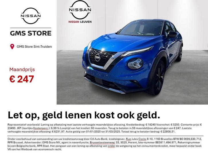 Nissan Juke 1.0 DIG-T 114 DCT N-Design Technology Pack, adap, Auto's, Nissan, Bedrijf, Te koop, Juke, Airconditioning, Alarm, Bluetooth