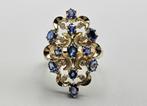 Gouden  Art Nouveau ring met saffier en diamant.2024/96, Goud, Met edelsteen, Ophalen of Verzenden, Ring