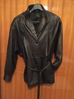 MANTEAU DE FEMME EN CUIR VERITAVLE, IMPECCABLE, Comme neuf, Noir, Taille 42/44 (L), Enlèvement ou Envoi