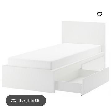 1 persoonsbed Malm met 2 bedlades beschikbaar voor biedingen