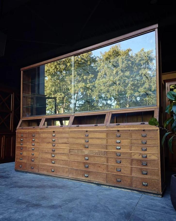 Antieke Apothekerskast | Winkelkast Eiken | Ladenkast #2201, Antiek en Kunst, Antiek | Meubels | Kasten, Ophalen of Verzenden