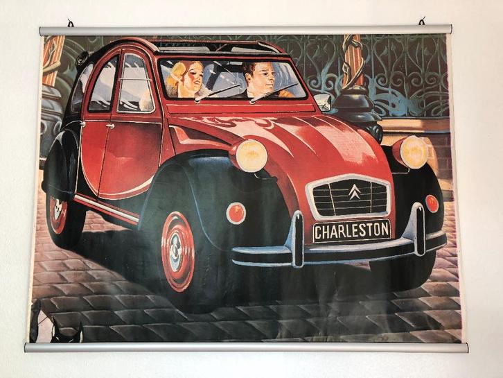 2CV Charleston (affiche découpée) vintage, Collections, Posters & Affiches, Utilisé, Publicité, Affiche ou Poster pour porte ou plus grand