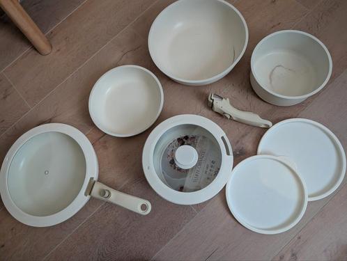 Just Perfecto 11-delige anti-kleef pannenset beige, Huis en Inrichting, Keuken | Potten en Pannen, Zo goed als nieuw, Pannenset