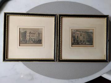 2 Antieke Engelse Gravures  beschikbaar voor biedingen