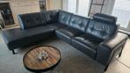 Leren zetel antraciet mustangleer L hoek + elektrische relax, Ophalen, Zo goed als nieuw, Leer