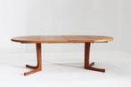 Vintage Deense ronde uitschuifbare eettafel teakhout 60's, Antiek en Kunst, Ophalen